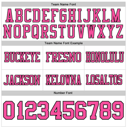 Custom White Pink-Black Authentic Football Jersey