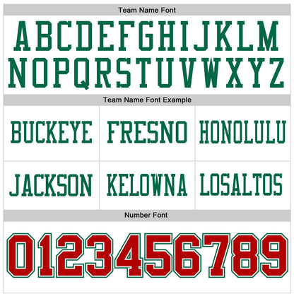 Custom White Red-Kelly Green Authentic Football Jersey