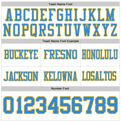 Custom White Powder Blue-Gold Authentic Football Jersey