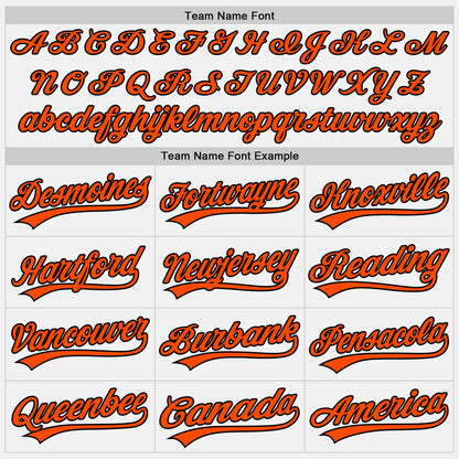 Custom Stitched White Orange-Black Baseball Pullover Sweatshirt Hoodie