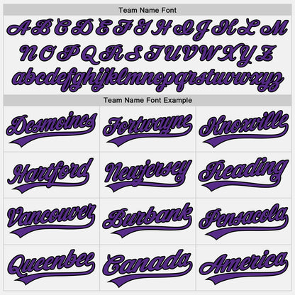 Custom Stitched White Purple-Black Baseball Pullover Sweatshirt Hoodie