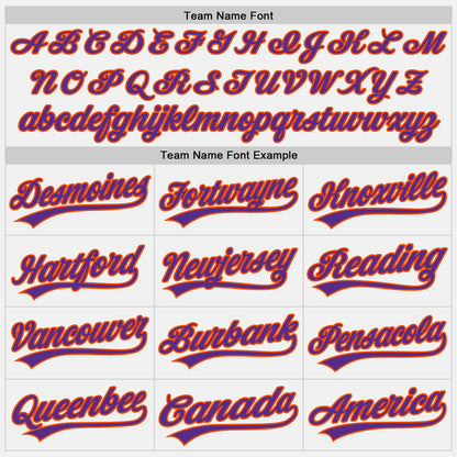 Custom Stitched White Purple-Orange Baseball Pullover Sweatshirt Hoodie