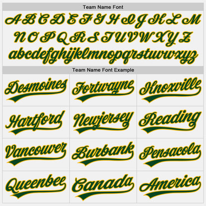 Custom Stitched White Green-Gold Baseball Pullover Sweatshirt Hoodie
