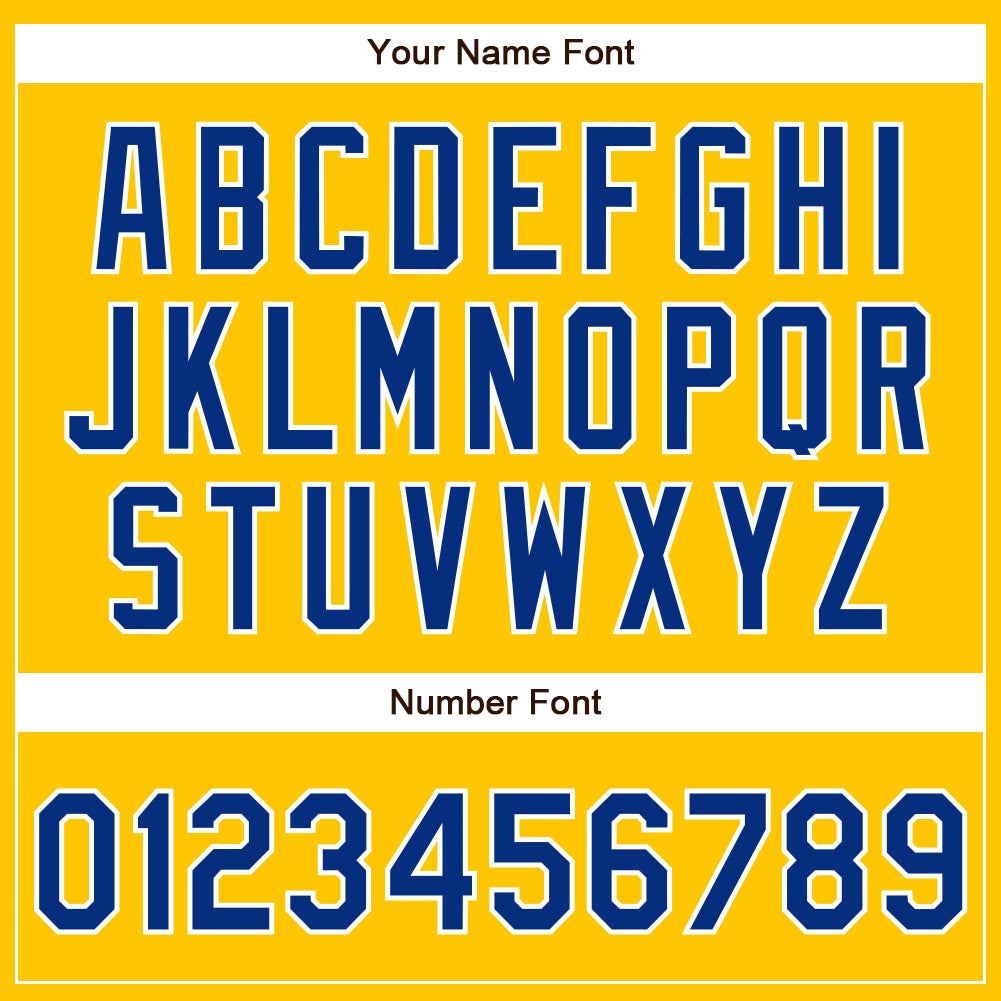 Custom Yellow Royal-White Authentic Baseball Jersey