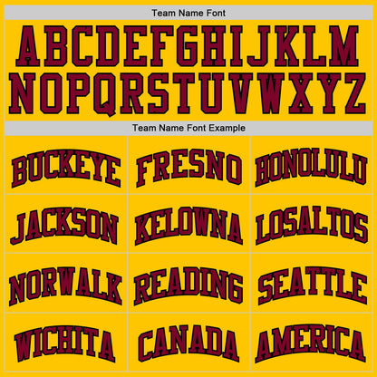 Custom Yellow Maroon-Black Authentic Basketball Jersey