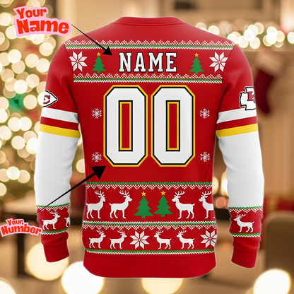 Funny Ugly Christmas Sweater - MERRY CHRISTMASS -Gifts for Fan Custom name and number