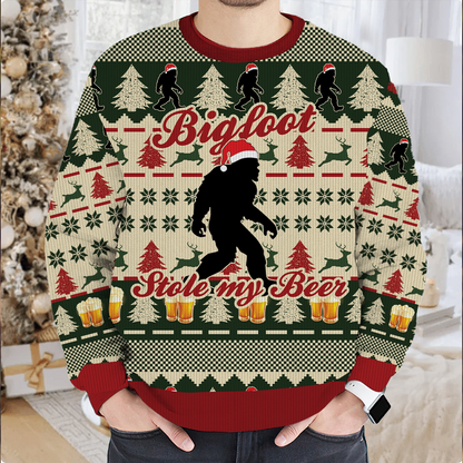 Bigfoot Stole My Beer Christmas Ugly Christmas Sweater