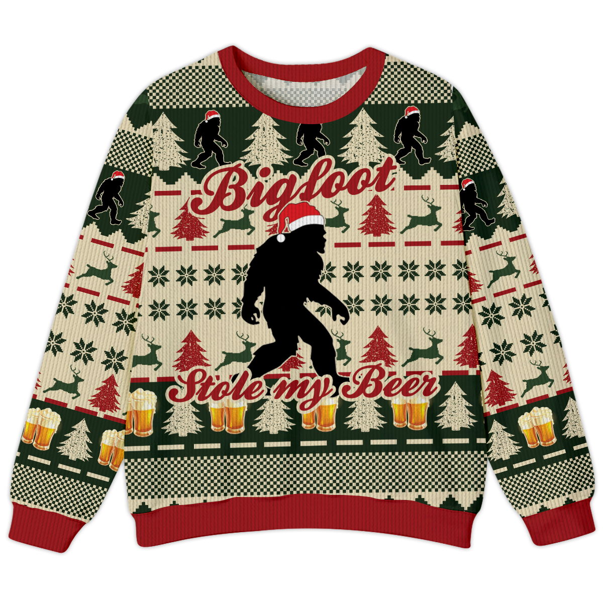 Bigfoot Stole My Beer Christmas Ugly Christmas Sweater