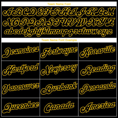 Custom Stitched Black Black-Gold Sports Pullover Sweatshirt Hoodie