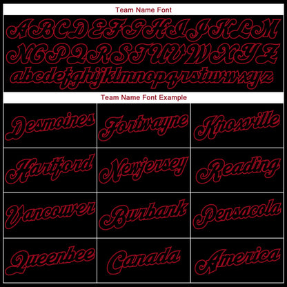 Custom Stitched Black Black-Red Sports Pullover Sweatshirt Hoodie