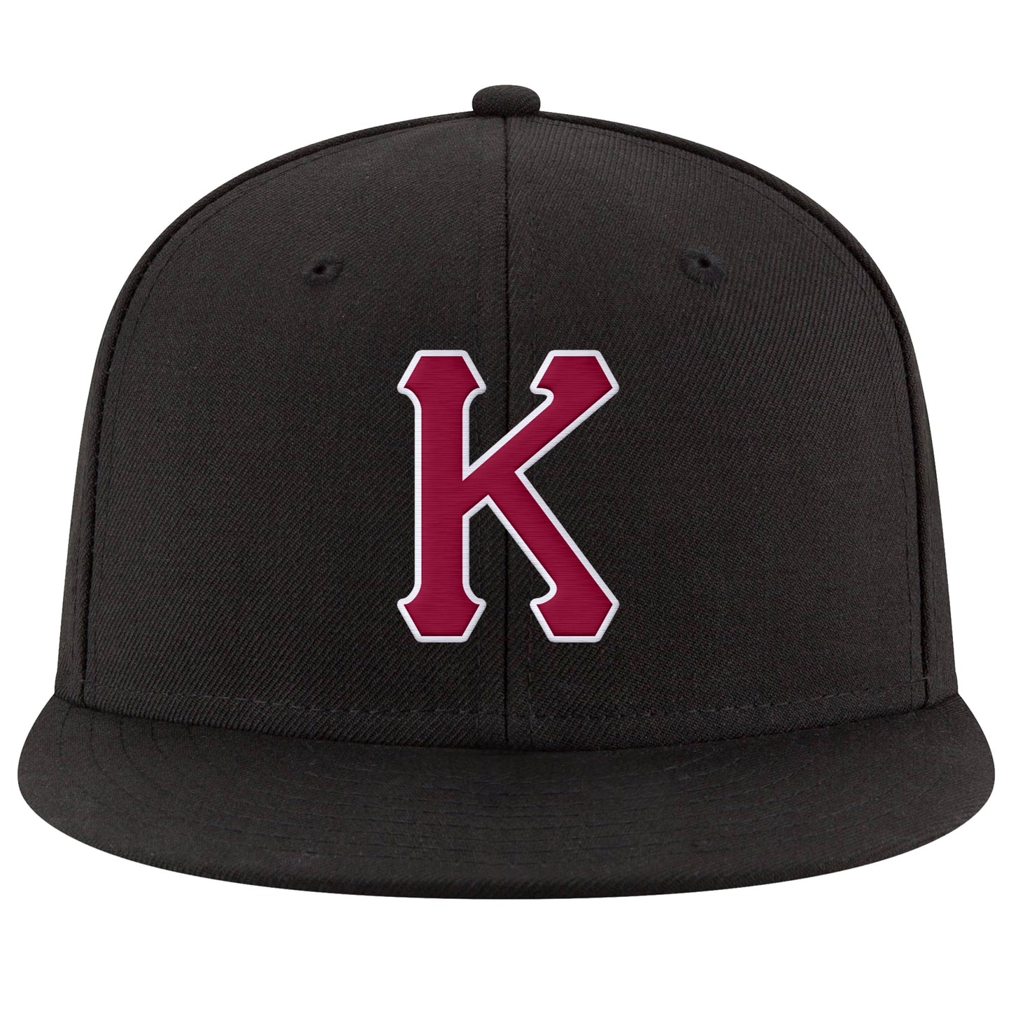 Custom Black Crimson-White Stitched Adjustable Snapback Hat