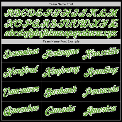 Custom Black Neon Green-White Authentic Baseball Jersey