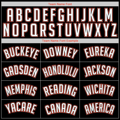Custom Black White-Orange Authentic Throwback Basketball Jersey