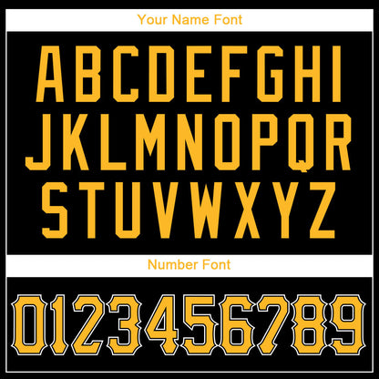 Custom Black Gold-White Authentic Baseball Jersey