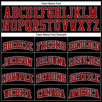 Custom Black Red Pinstripe Red-White Authentic Basketball Jersey