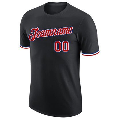 Custom Black Red-Royal Performance T-Shirt