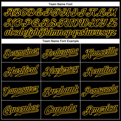 Custom Black Black-Gold Sports Pants