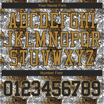 Custom Stitched Black Black-Old Gold 3D Pattern Design Leopard Sports Pullover Sweatshirt Hoodie