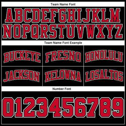 Custom Black Red Pinstripe Red-White Authentic Basketball Shorts