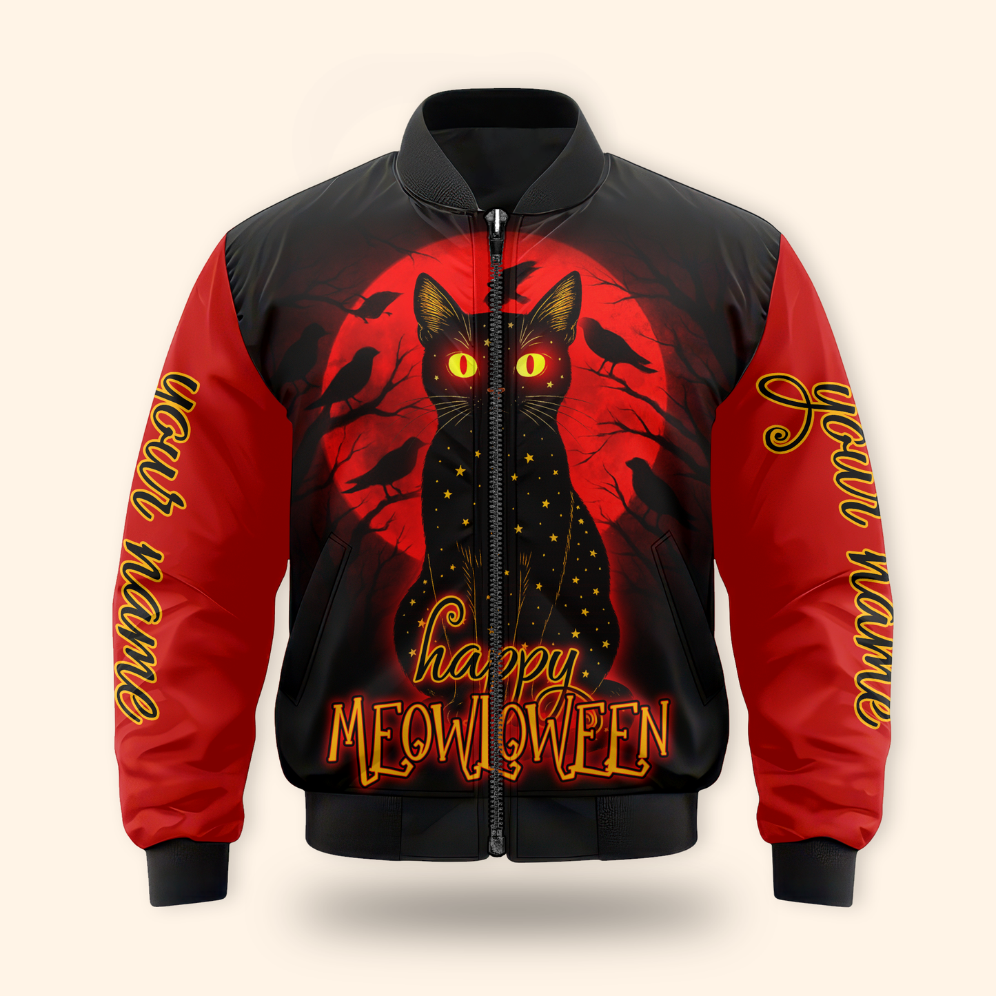 Personalized Happy Mewloween Black Cat