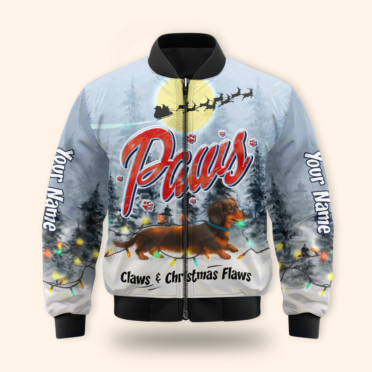Paws Claws & Christmas Flaws Hoodie – Personalized Dachshund Christmas Dog Lover Gift