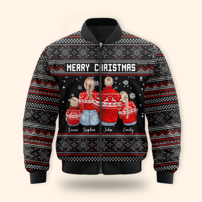 Personalized Family Christmas Hoodie – Custom Name Matching Holiday Outfit