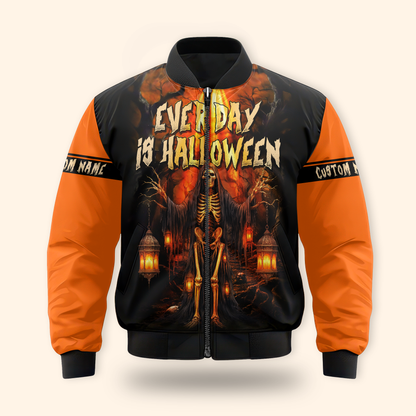 Personalized Every Day Is Halloween Hoodie – Skeleton Lantern Scary Jacket, Custom Choo