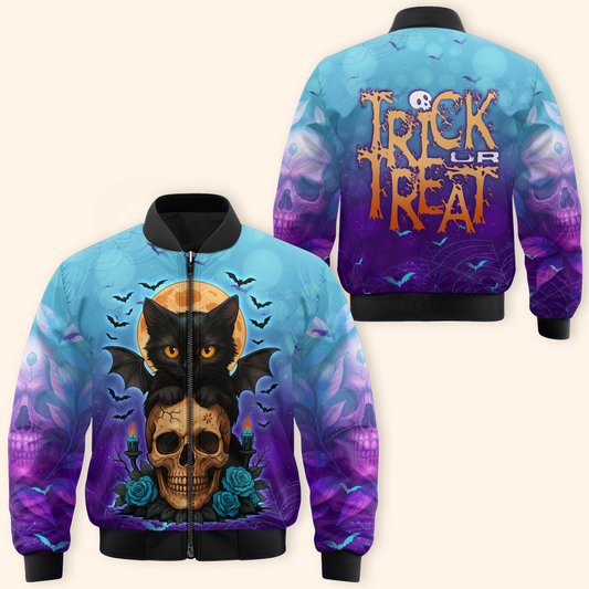 Midnight Spell Black Cat & Skull shirt, Custom Choo