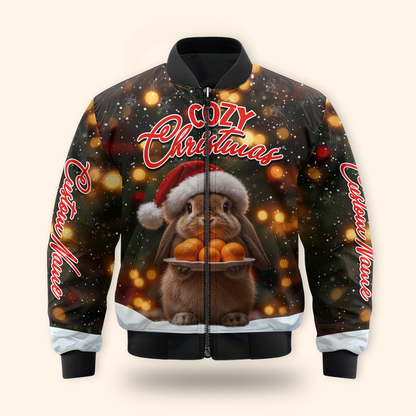 Cozy Christmas Bunny Hoodie – Cute Rabbit Holiday Zip Up