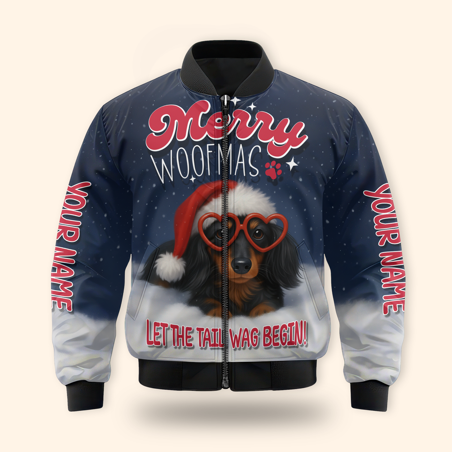 Merry Woofmas Hoodie – Cute Christmas Dog Zip Up for Pet Lovers