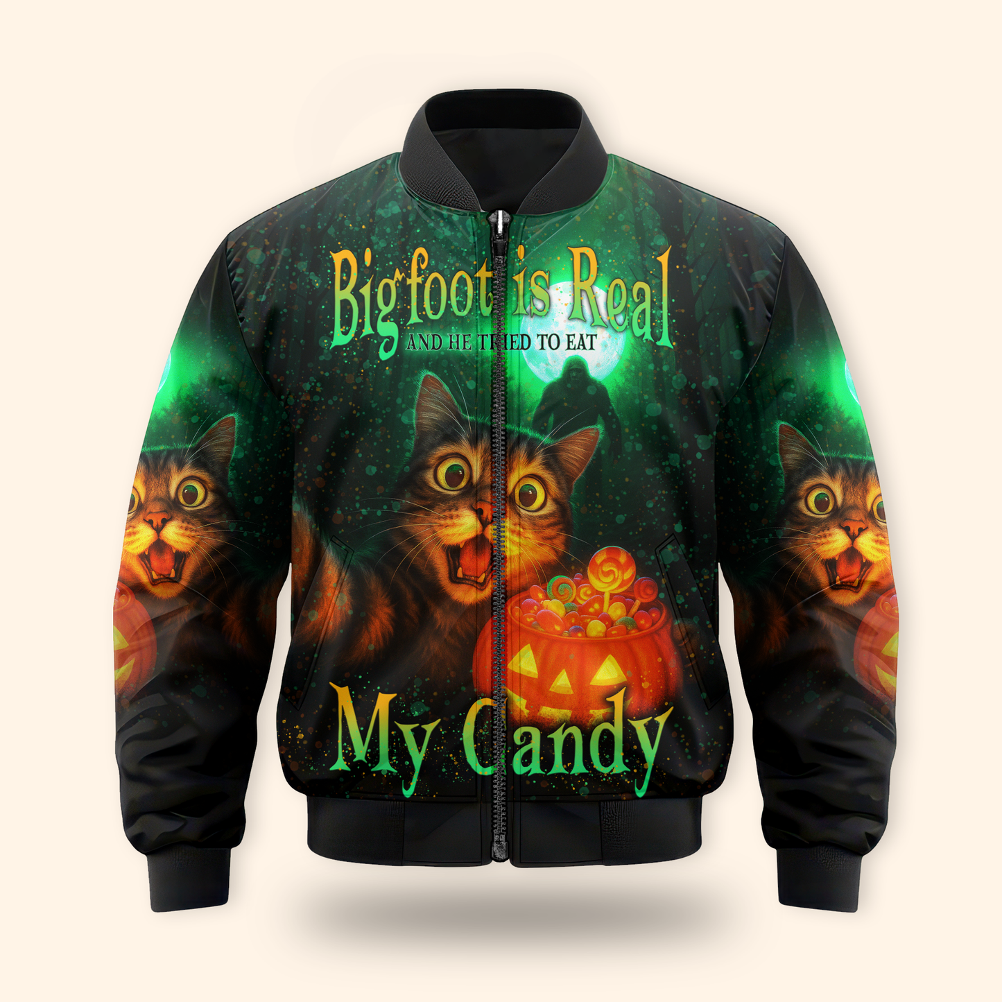 Funny Cat and Bigfoot "My Candy" Halloween shirt