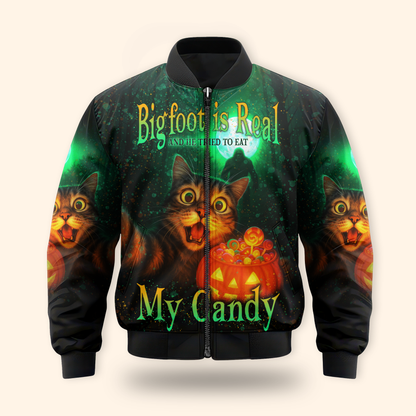 Funny Cat and Bigfoot "My Candy" Halloween shirt
