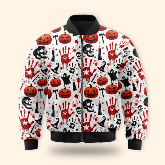 Bloody Handprint and Pumpkin Halloween shirt, Custom Choo