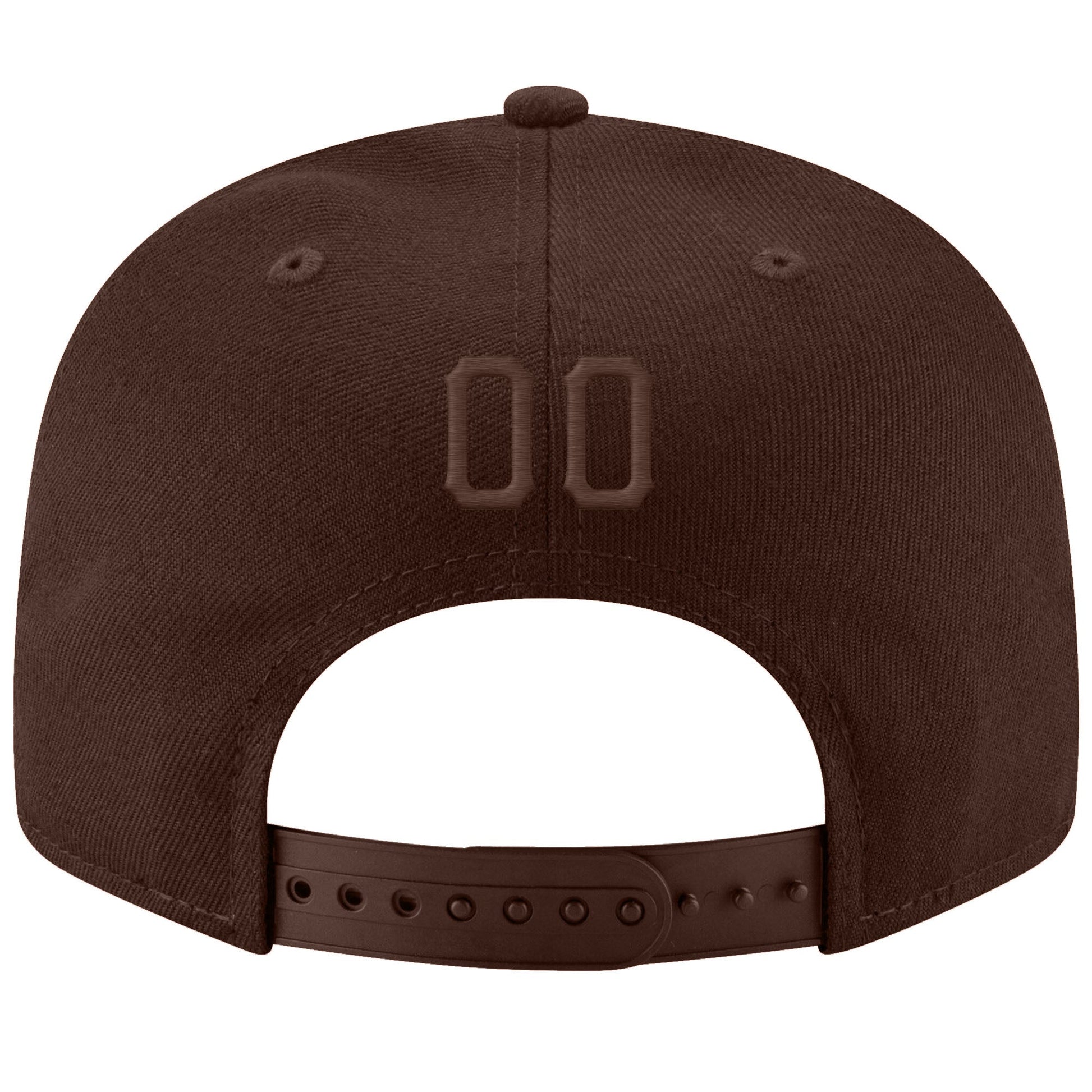 Custom Brown Brown-Gold Stitched Adjustable Snapback Hat