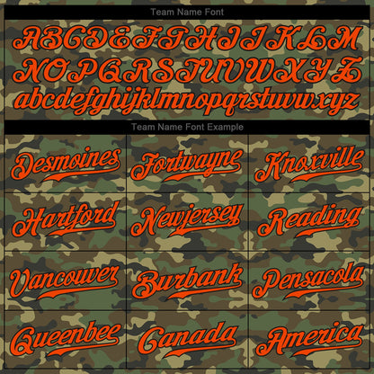 Custom Camo Orange-Black Authentic Salute To Service Baseball Jersey