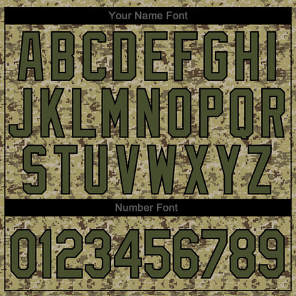 Custom Camo Olive-Black Authentic Salute To Service Baseball Jersey