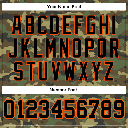 Custom Camo Black-Orange Authentic Salute To Service Baseball Jersey