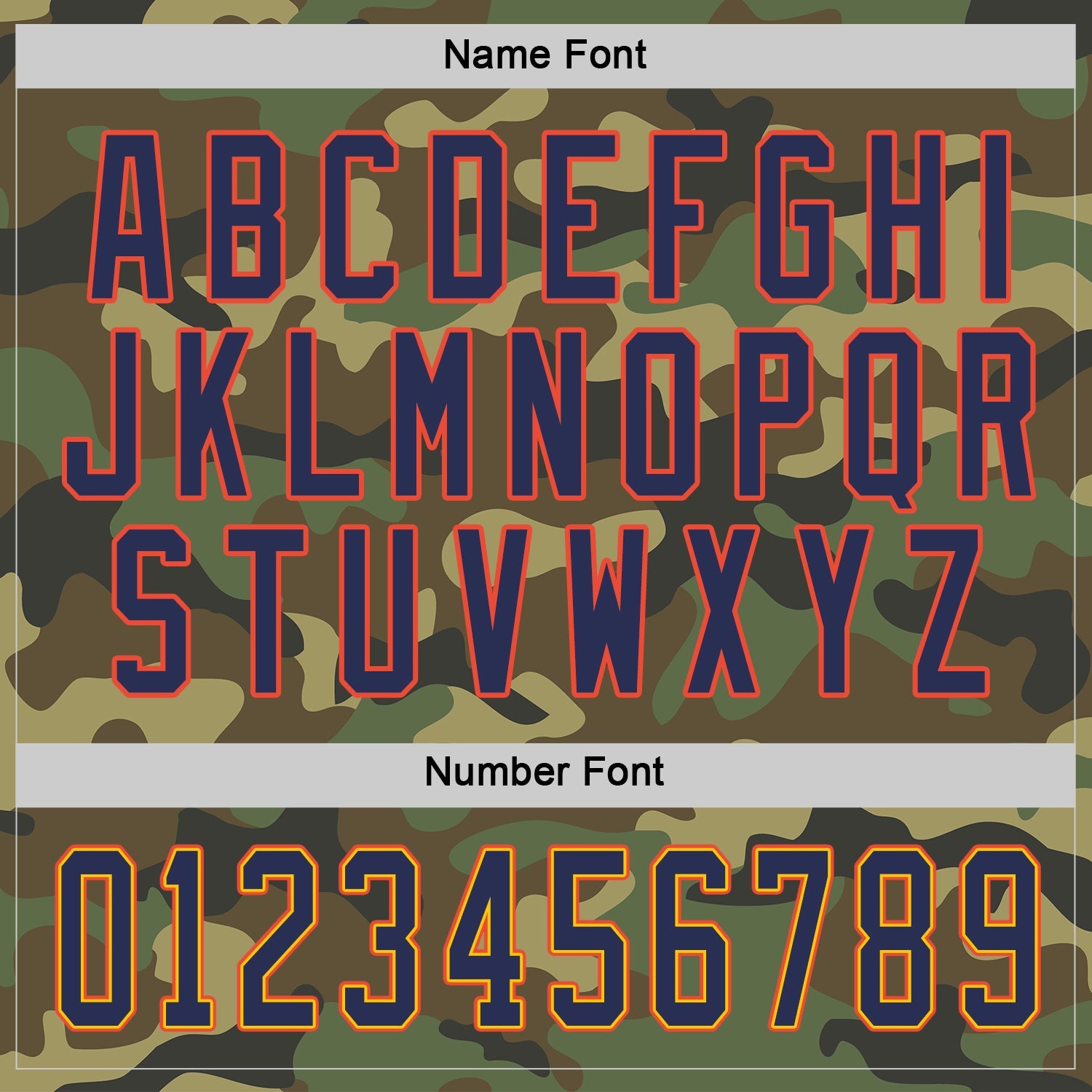 Custom Camo Navy-Orange Salute To Service Hockey Jersey
