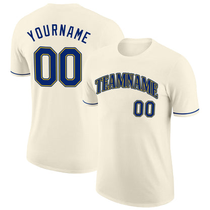 Custom Cream Royal-Gold Performance T-Shirt