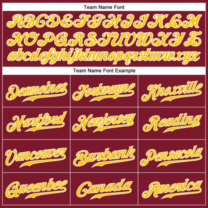 Custom Crimson White-Gold Authentic Baseball Jersey
