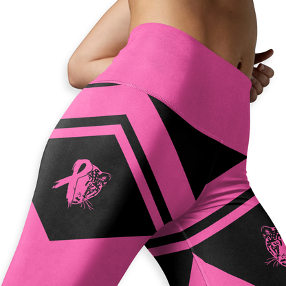 Personalized Stronger Than Cancer -  Combo Legging Tanktop Breast Cancer Awareness