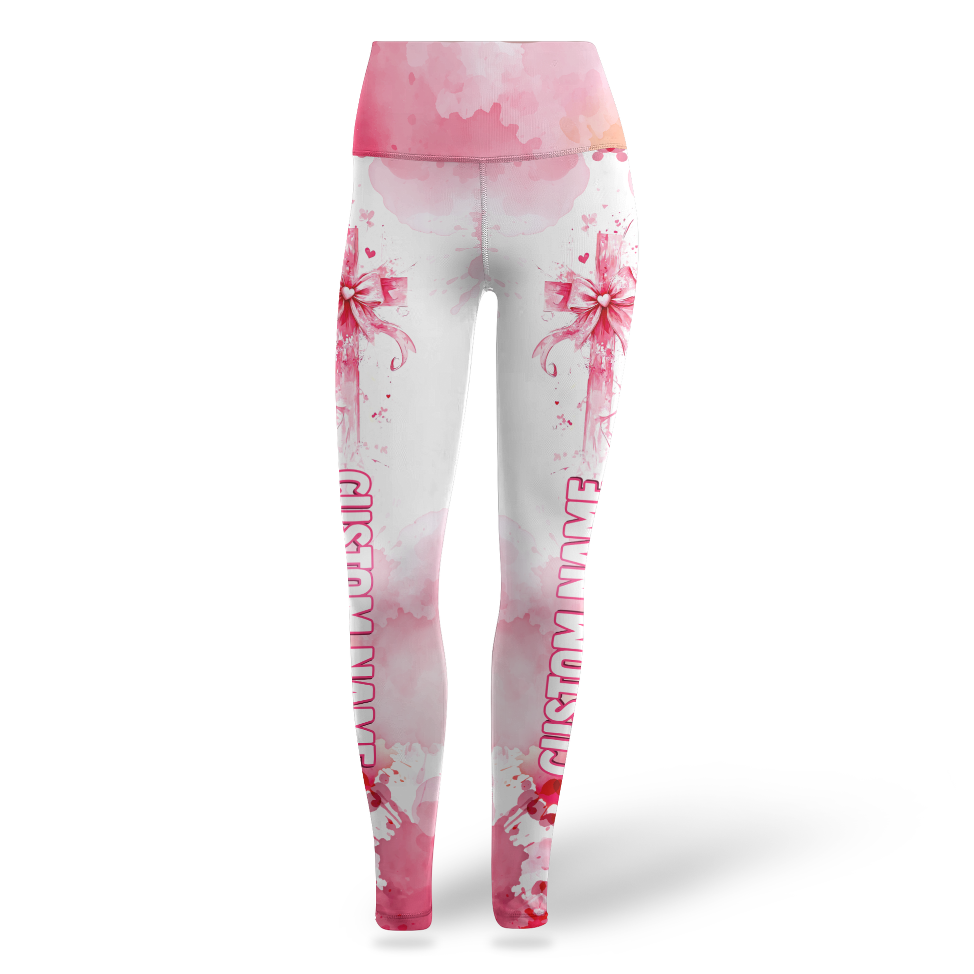 Personalized Breast Cancer Awareness Leggings and Hollow Tank Top Set, Custom Choo