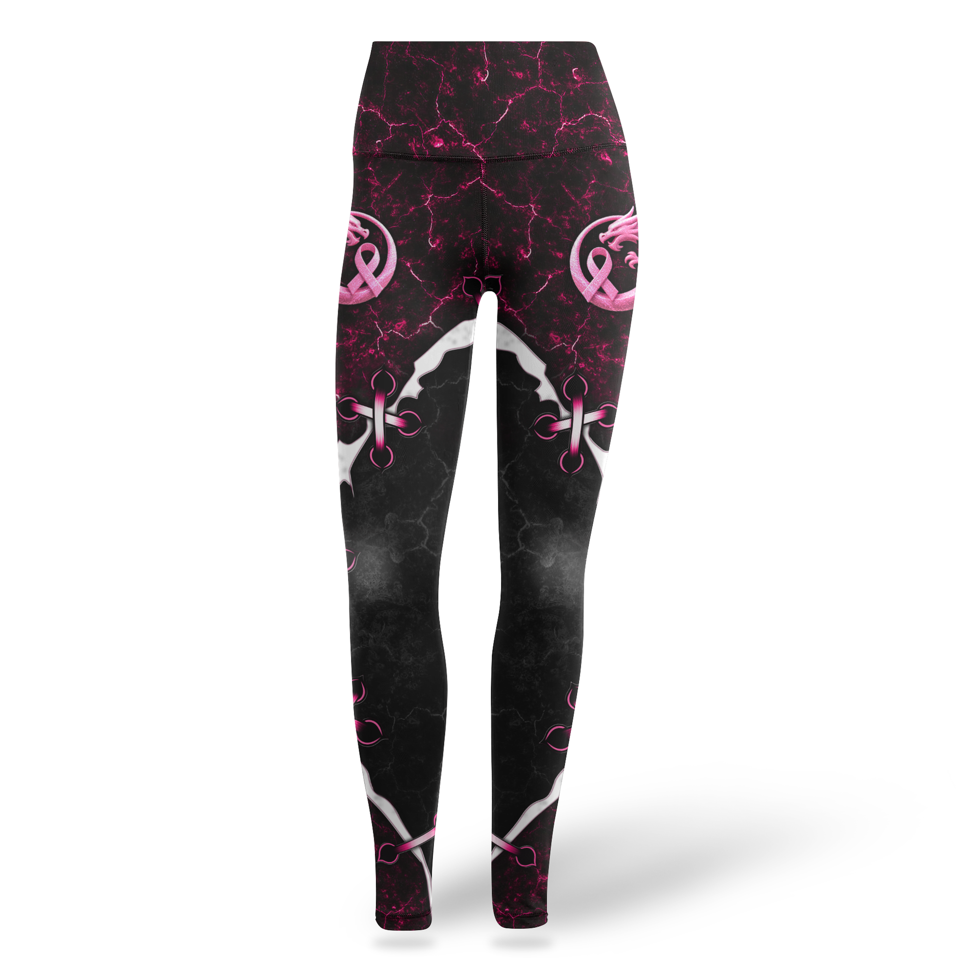 Breast Cancer Awareness Pink Dragon Tank Top and Leggings Set – Women’s Gym & Yoga Outfit, Custom Choo