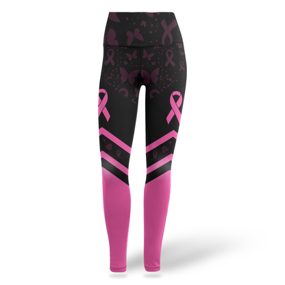 Personalized Pink Ribbon Floral Calavera & Butterfly Leggings and Tank Outfit