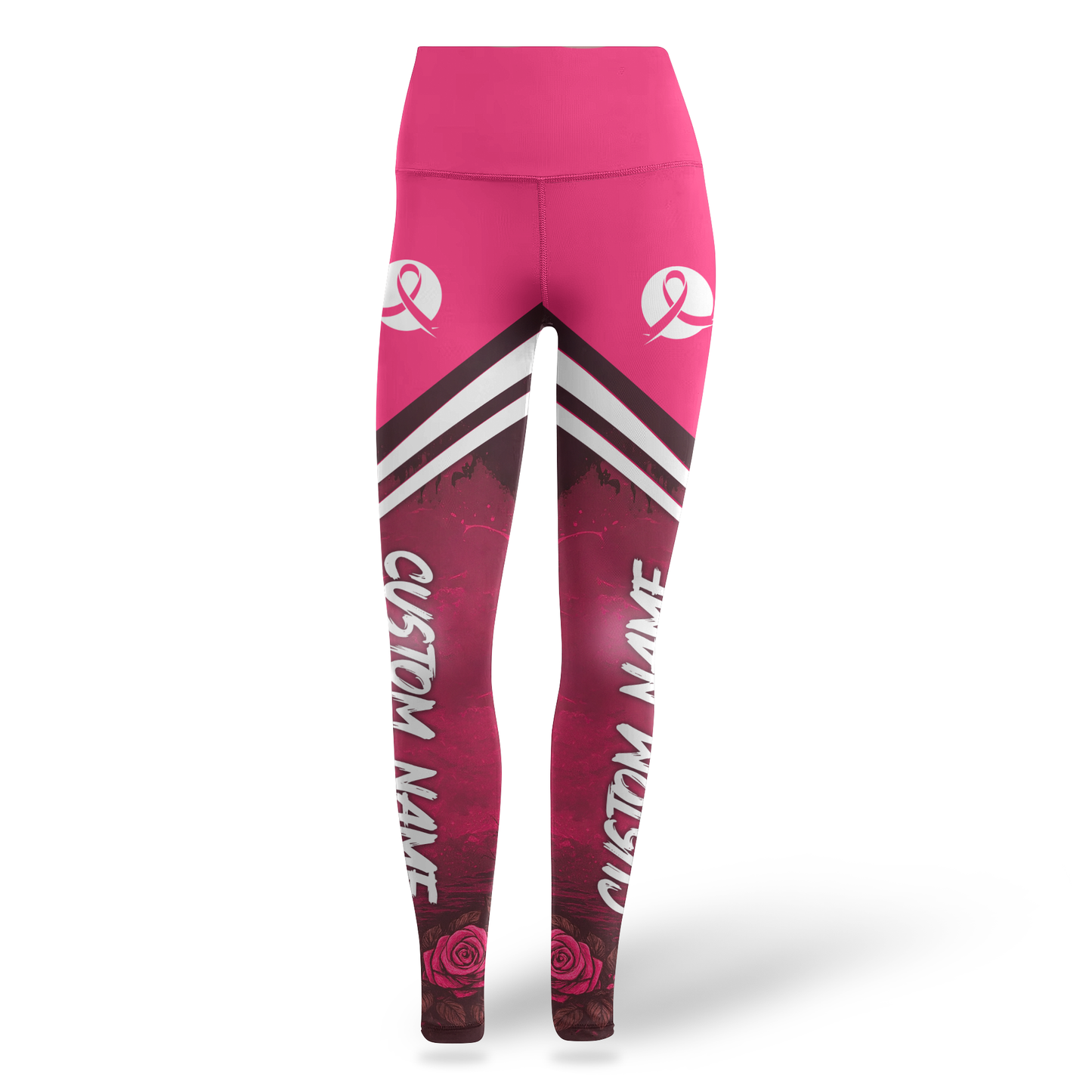 Custom Name "In October We Wear Pink" Black Cat Skull Leggings and Hollow Tank Top Set