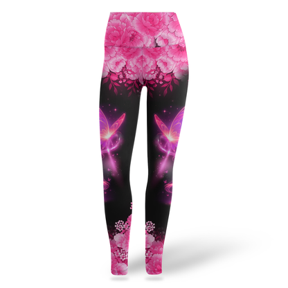 Pink Butterfly Ribbon of Hope - Combo Legging Tanktop Breast Cancer Awareness