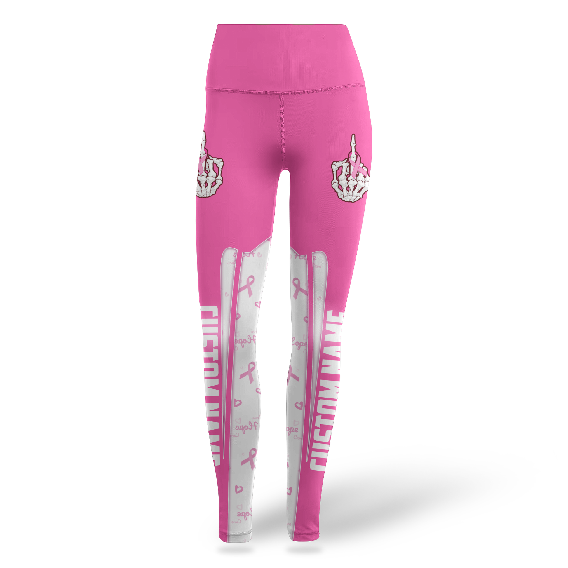 Personalized Black Woman Pink Ribbon Fighter Hollow Tank Top and Leggings Set, Custom Choo