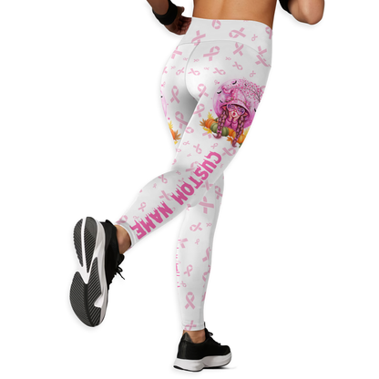 Personalized Breast Cancer Awareness  Leggings Set, Custom Choo