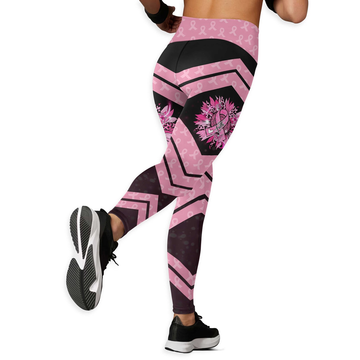 Pink Ribbon Activewear – Breast Cancer Awareness Hollow Tank & Legging Combo