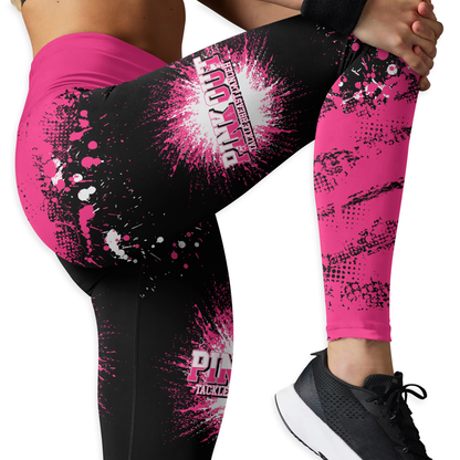 Custom Pink Out Combo – Breast Cancer Awareness Football Tank Top & Leggings Set